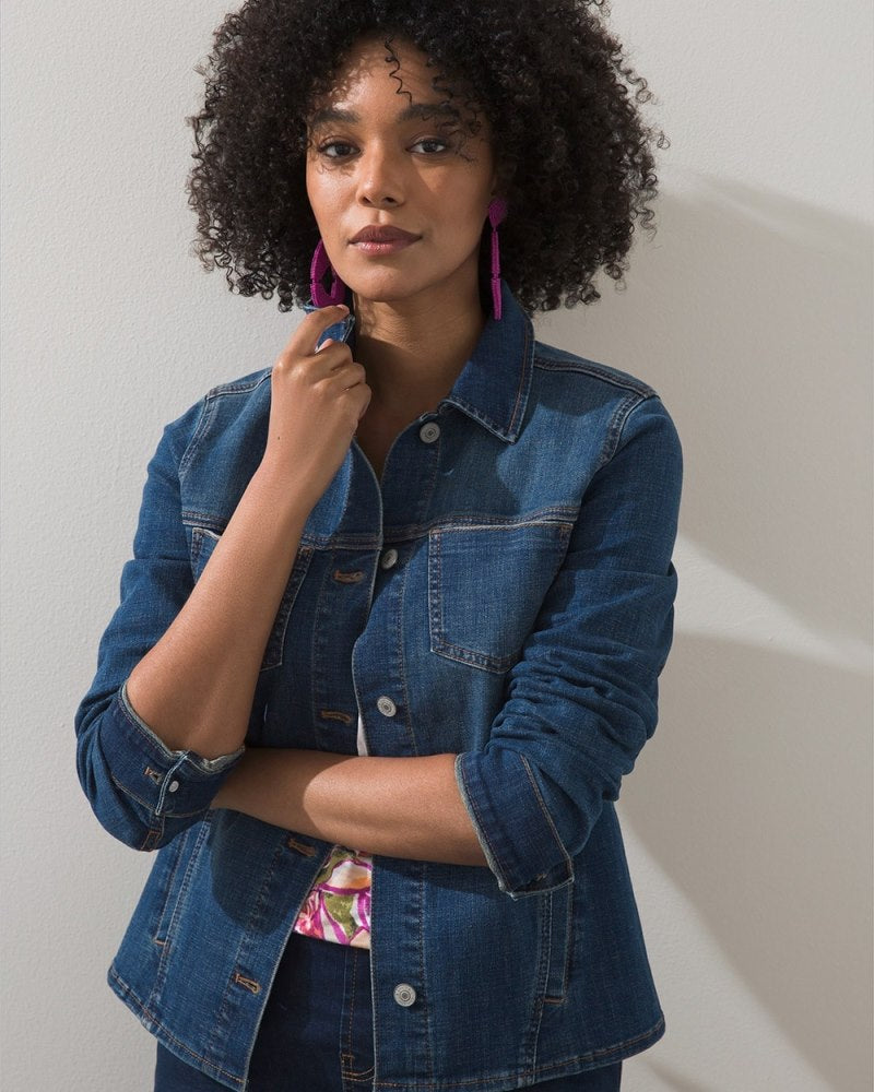 Unisex Denim Jacket with Button Front - Khaki