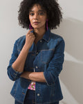 Unisex Denim Jacket with Button Front - Khaki