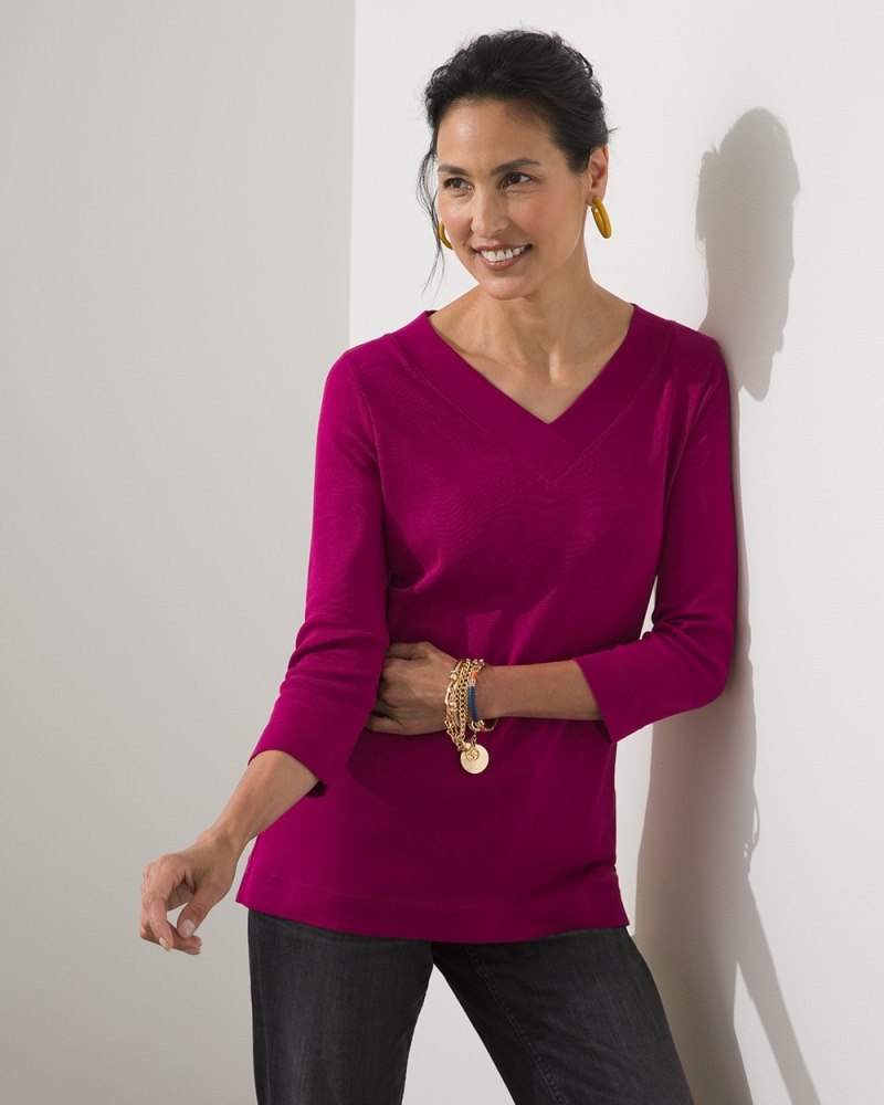 Unisex V-Neck T-Shirt - Brown