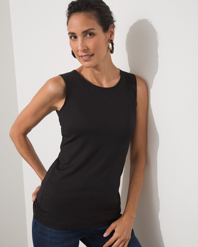 Unisex Turtleneck Tank Top - Black