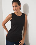 Unisex Turtleneck Tank Top - Black