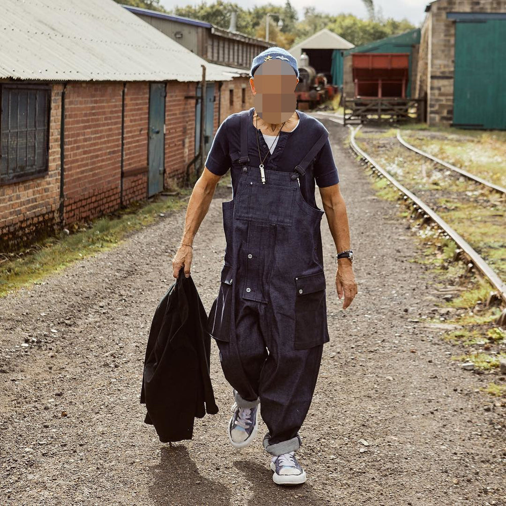 Unisex Denim Overalls - Black