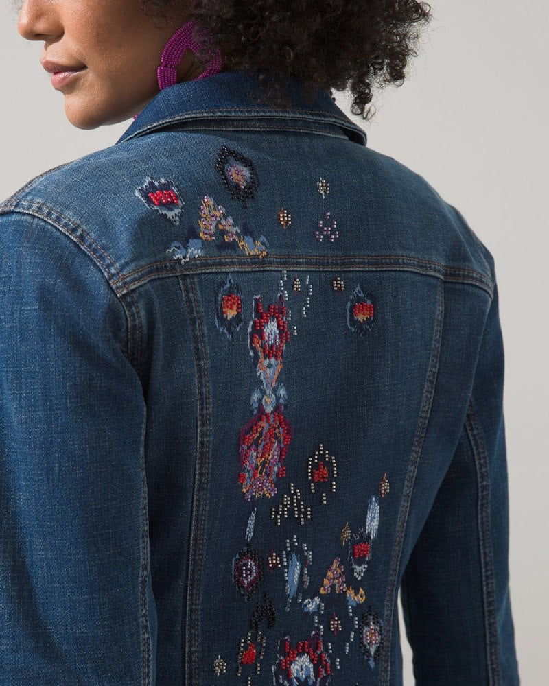 Unisex Denim Jacket with Button Front - Khaki