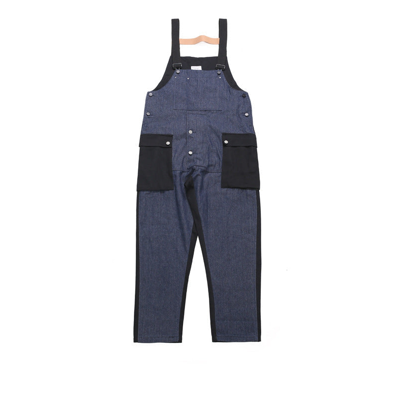 Unisex Denim Overalls - Black