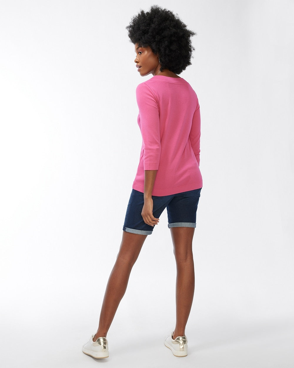 Unisex V-Neck T-Shirt - Rose