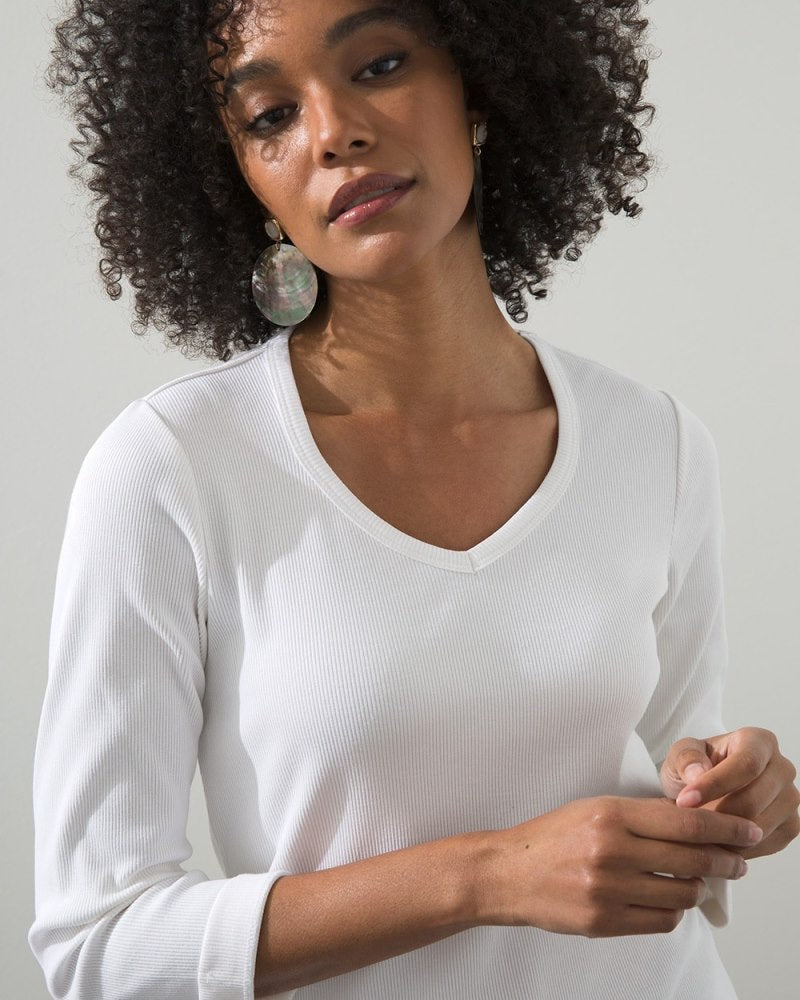 Unisex Ribbed Knit T-Shirt - White