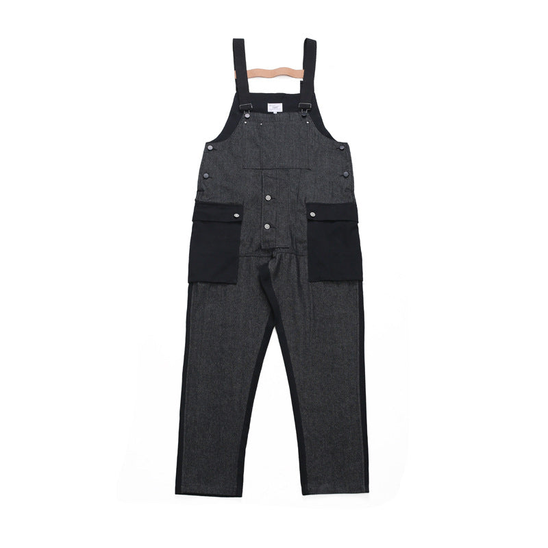 Unisex Denim Overalls - Black
