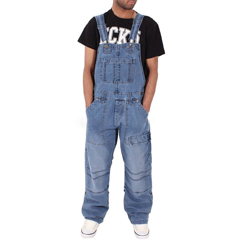 Unisex Denim Overalls with Side Pockets